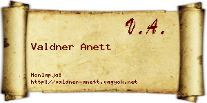 Valdner Anett névjegykártya